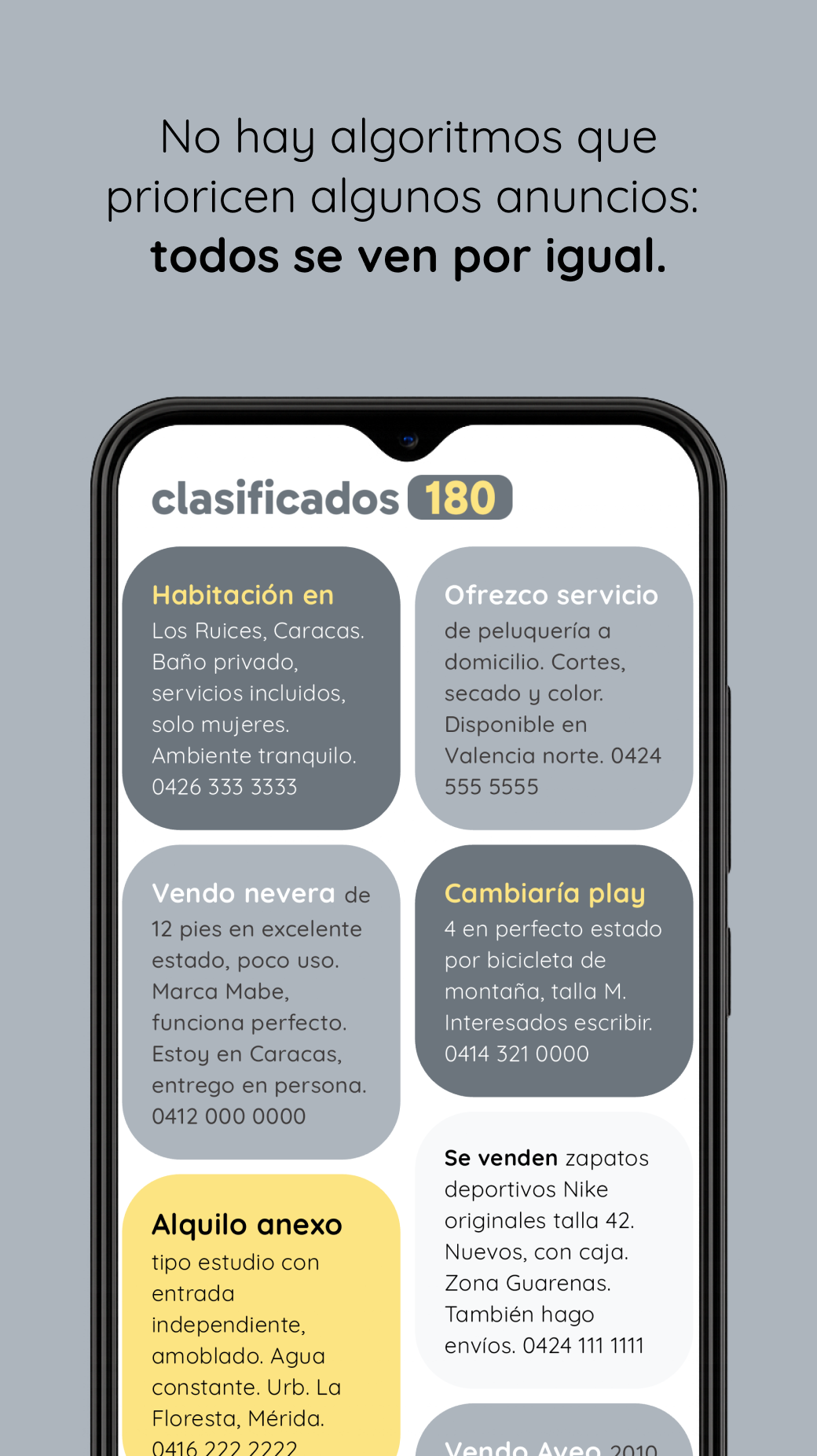 Anuncios claros y visibles