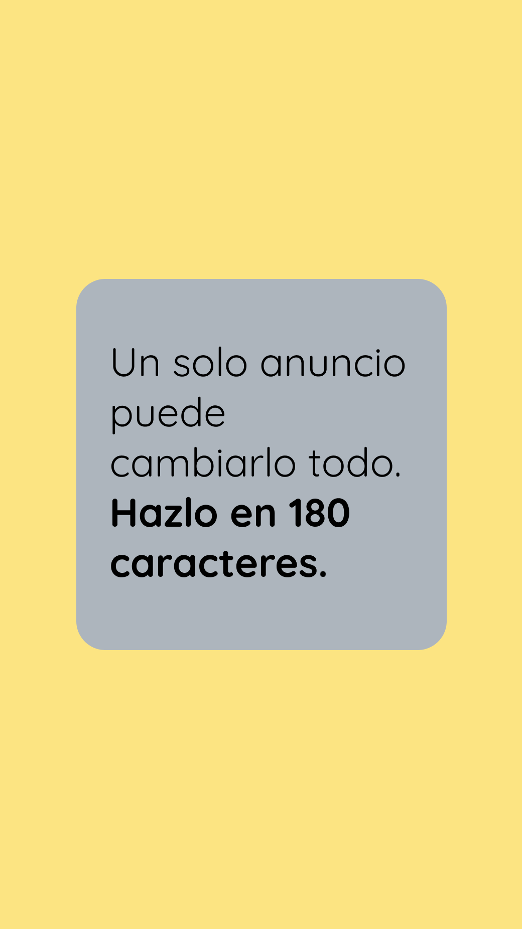 Impacto con solo 180 caracteres
